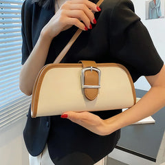 Unique Square Shoulder Bag for Women, Contrast Messenger Pouch
