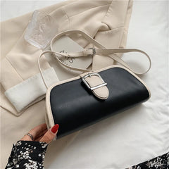 Unique Square Shoulder Bag for Women, Contrast Messenger Pouch