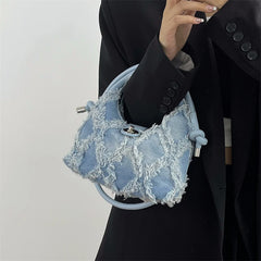 Tassel Crossbody Bags Female Clutch Handbags Retro Denim Women's Shoulder Bag