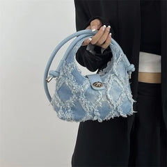 Tassel Crossbody Bags Female Clutch Handbags Retro Denim Women's Shoulder Bag