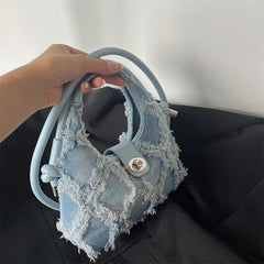 Tassel Crossbody Bags Female Clutch Handbags Retro Denim Women's Shoulder Bag