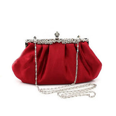 Solid Red Evening Bags Women Wedding Clutches Lady Party Tote Purse