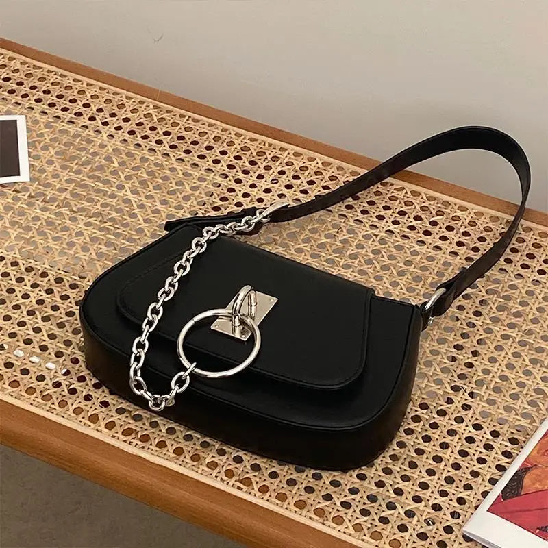 Women Chain Handbags Solid PU Leather Ladies Flap Shoulder Messenger Bag