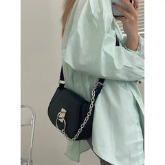 Women Chain Handbags Solid PU Leather Ladies Flap Shoulder Messenger Bag