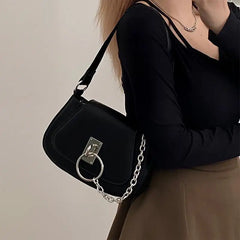 Women Chain Handbags Solid PU Leather Ladies Flap Shoulder Messenger Bag