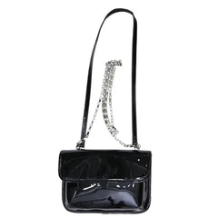 Patent Leather Shoulder Bag for Women, Crossbody Chain Purse