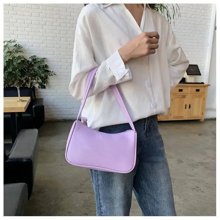 Women Small Handbags Soft PU Leather Ladies Armpit Shoulder Bags Vintage Girls