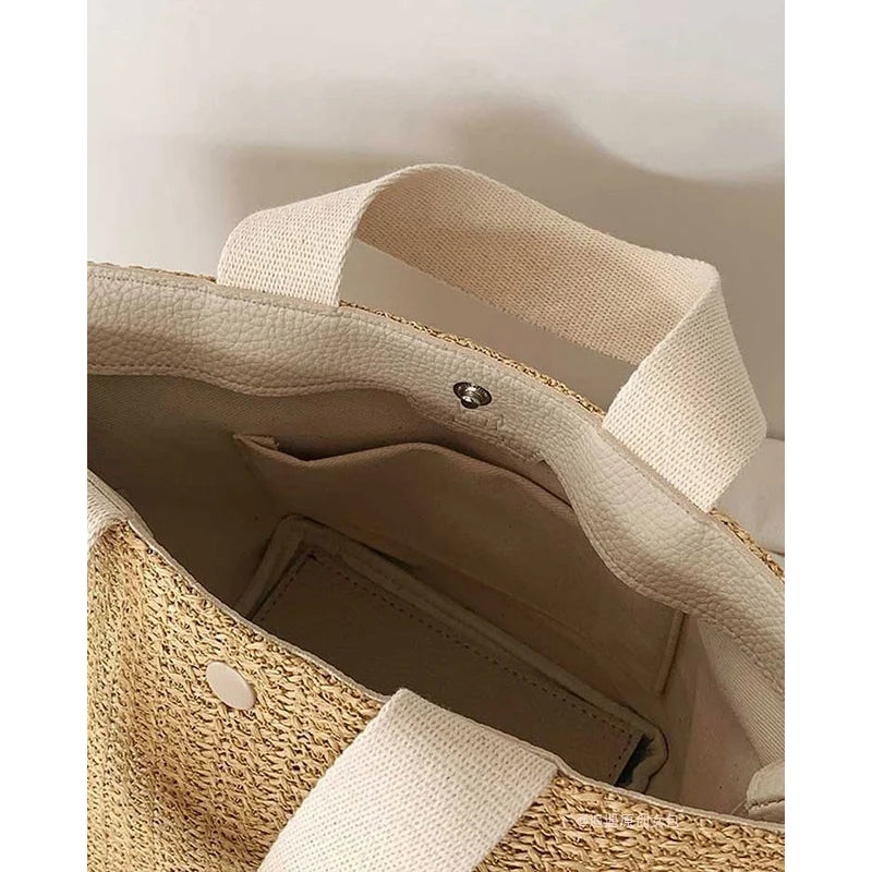Women Beach Shoulder Bag Top-handle Casual Tote