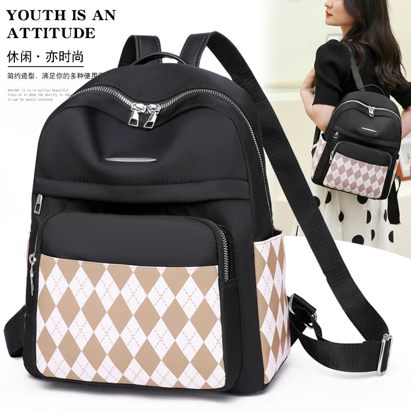 Women's Large Capacity Anti Theft Backpack High Waterproof Oxford Bagpack