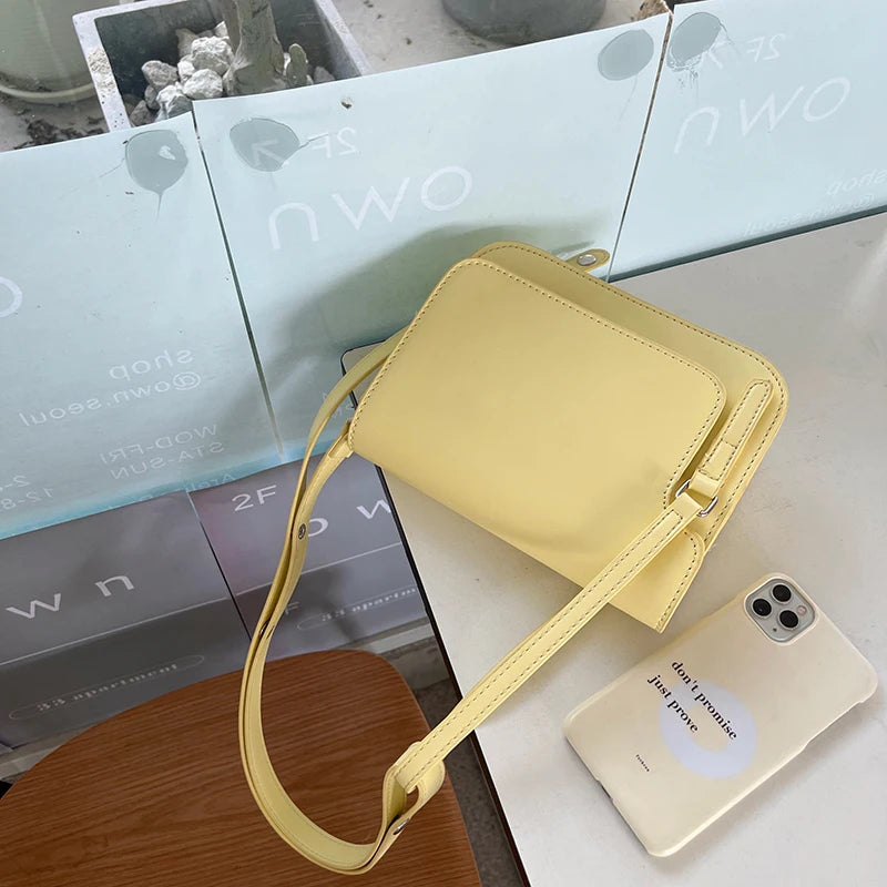 Women's PU Leather Shoulder Bag Small Tote Square Handbag