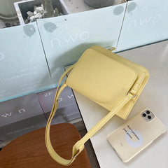 Women's PU Leather Shoulder Bag Small Tote Square Handbag