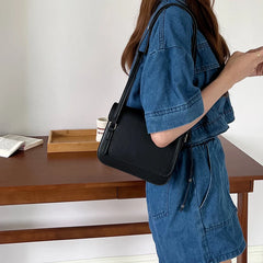 Women's PU Leather Shoulder Bag Small Tote Square Handbag