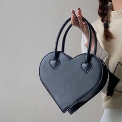 Vintage Love Heart Handbag Small Tote Purse Messenger Bag