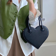 Vintage Love Heart Shoulder Bag for Women Retro Small Purse Messenger