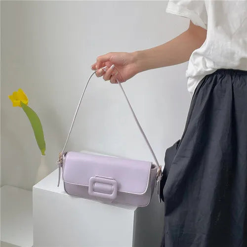 Women's Underarm Bag Retro Solid Armpit Shoulder Bags PU Leather Handbags