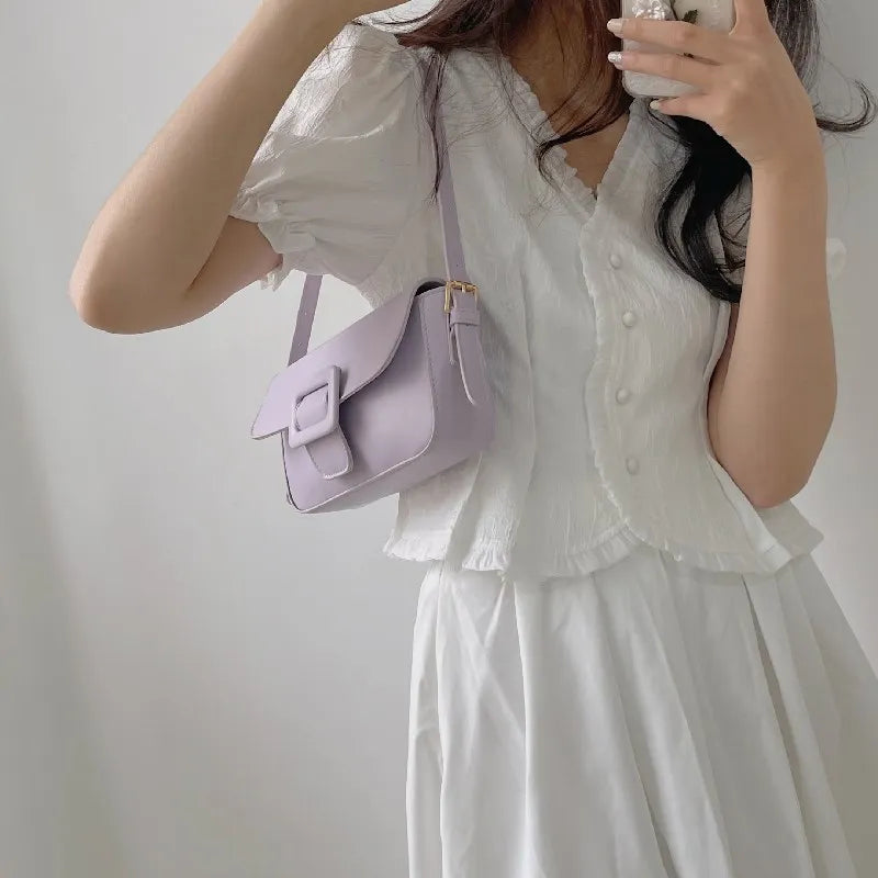 Women's Underarm Bag Retro Solid Armpit Shoulder Bags PU Leather Handbags