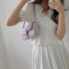 Women's Underarm Bag Retro Solid Armpit Shoulder Bags PU Leather Handbags