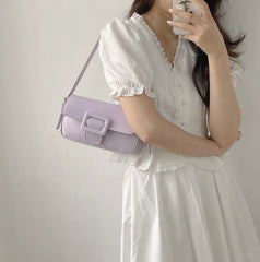 Women's Underarm Bag Retro Solid Armpit Shoulder Bags PU Leather Handbags