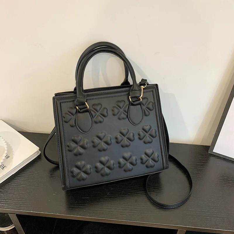 Women's Square Shoulder Bag Solid Handbag Travel Crossbody Pouch Tote