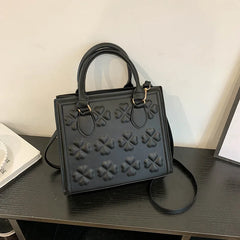 Women's Square Shoulder Bag Solid Handbag Travel Crossbody Pouch Tote