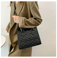 Women's Square Shoulder Bag Solid Handbag Travel Crossbody Pouch Tote