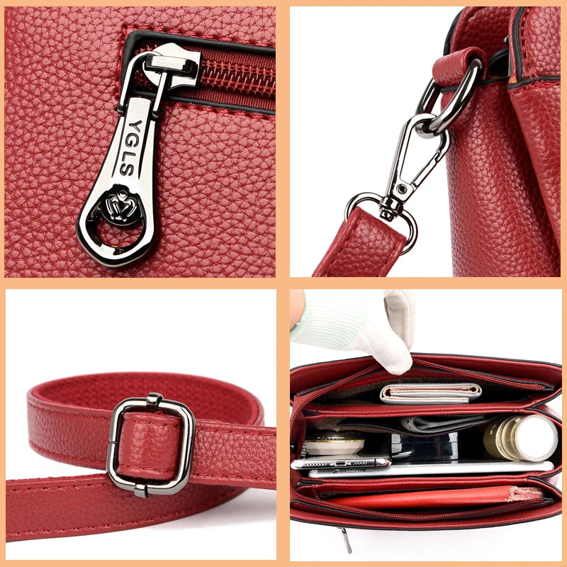 Leather Crossbody Shoulder Bags for Women - Ladies Handbag