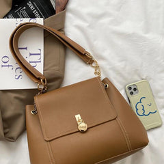PU Leather Crossbody Bags For Women Solid Shoulder Bags Chain Handbags Large Cap