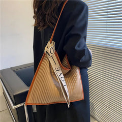 Pleated Shoulder Bag High Capacity Handbags Women Crossbody Tote Bags