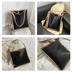 Pleated Shoulder Bag High Capacity Handbags Women Crossbody Tote Bags