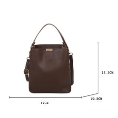 Women's Pu Leather Shoulder Bag Casual Tote Bucket Crossbody Messenger Bag