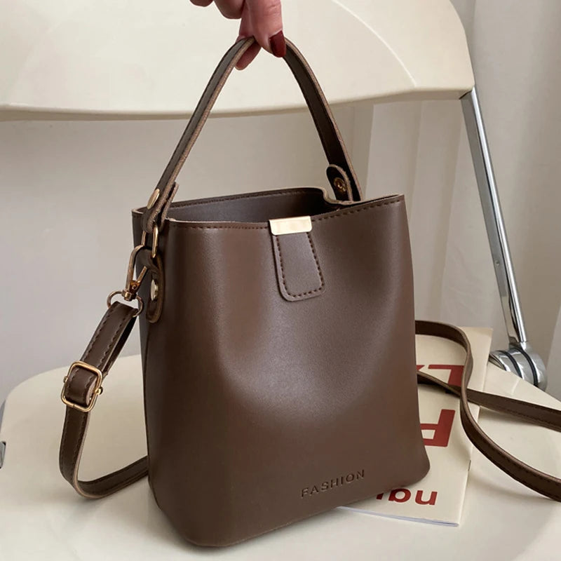 PU Leather Shoulder Bag Handbags Casual Ladies Tote Female Bucket