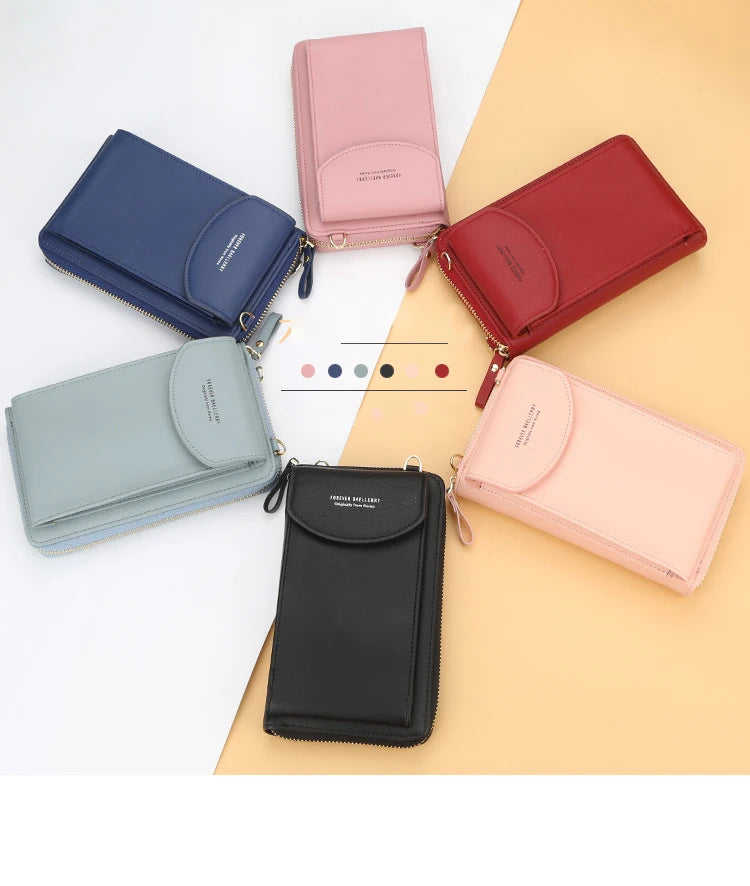 Women's Small Crossbody Shoulder Bag PU Leather Mini Handbag with Phone Pocket