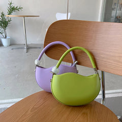 Women Small Shoulder Bag PU Leather Round Crossbody Bags