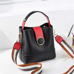 Women's Bucket Bags Pu Leather Handbags Casual Ladies Totes Messenger
