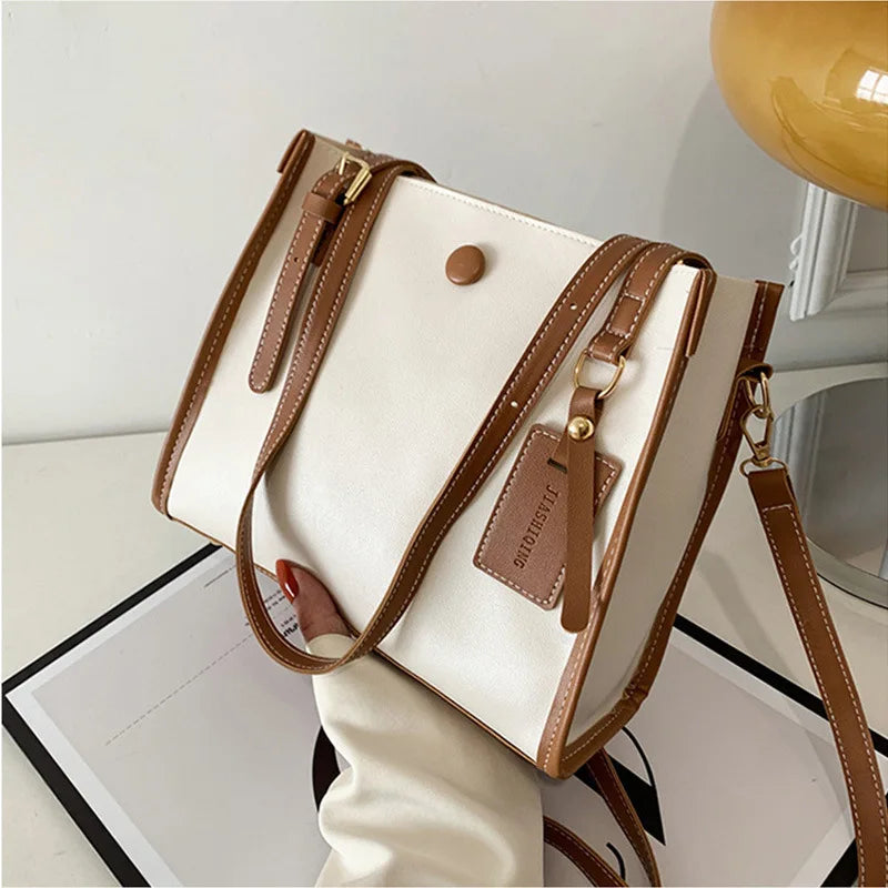 Women's Large Capacity Shoulder Bag Tote Solid Crossbody Handbag