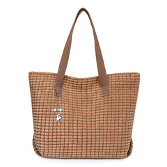 Corduroy Tote Bag Lady Shoulder Handbag Large Shopper Bag