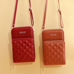 Diamond Lattice Shoulder Bag for Women Small Crossbody Messenger Clutch