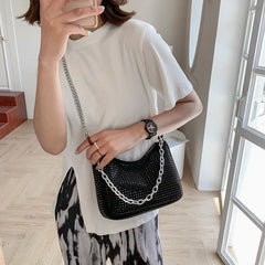 Diamond Shoulder Bag Women Leather Cross body bags Chains Handbag