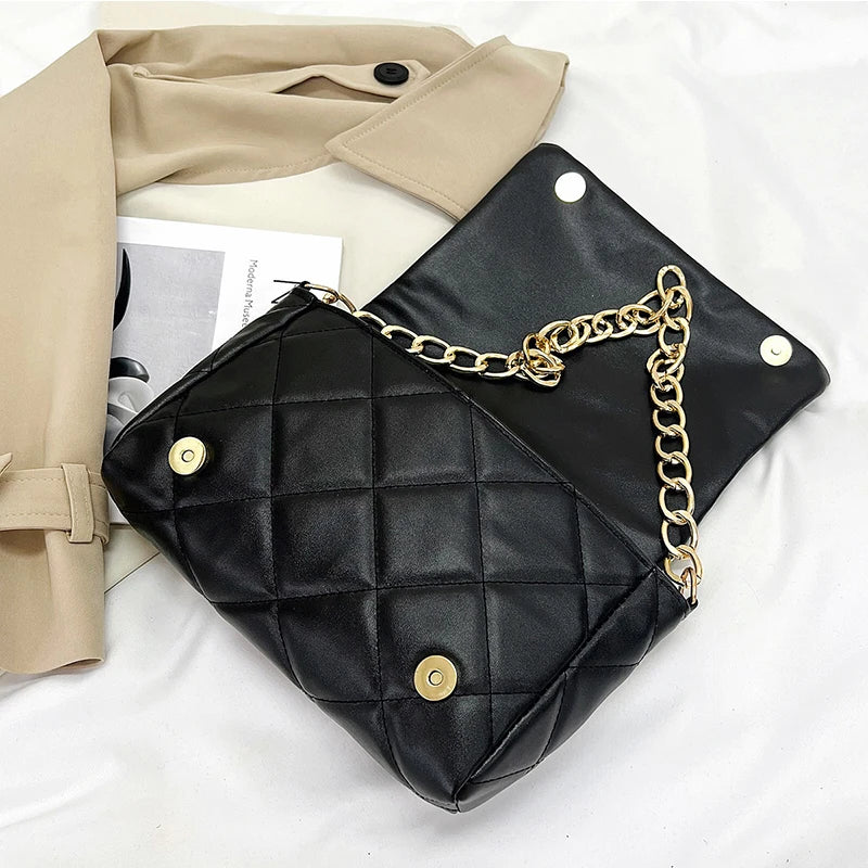 Diamond Shoulder Bags Rivet Chains Crossbody Bag Purse sac a main femme