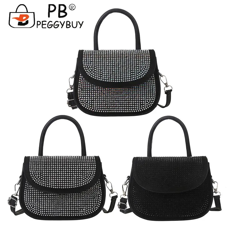 Diamonds PU Leather Shoulder Handbag for Women