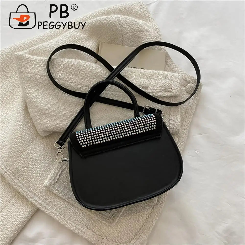 Diamonds PU Leather Shoulder Handbag for Women