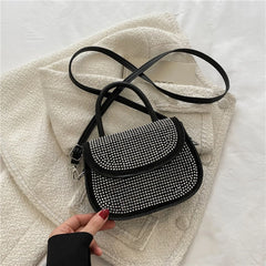 Diamonds PU Leather Shoulder Handbag for Women