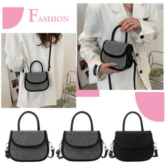 Diamonds PU Leather Shoulder Handbag Rhinestones Messenger Bags for Women