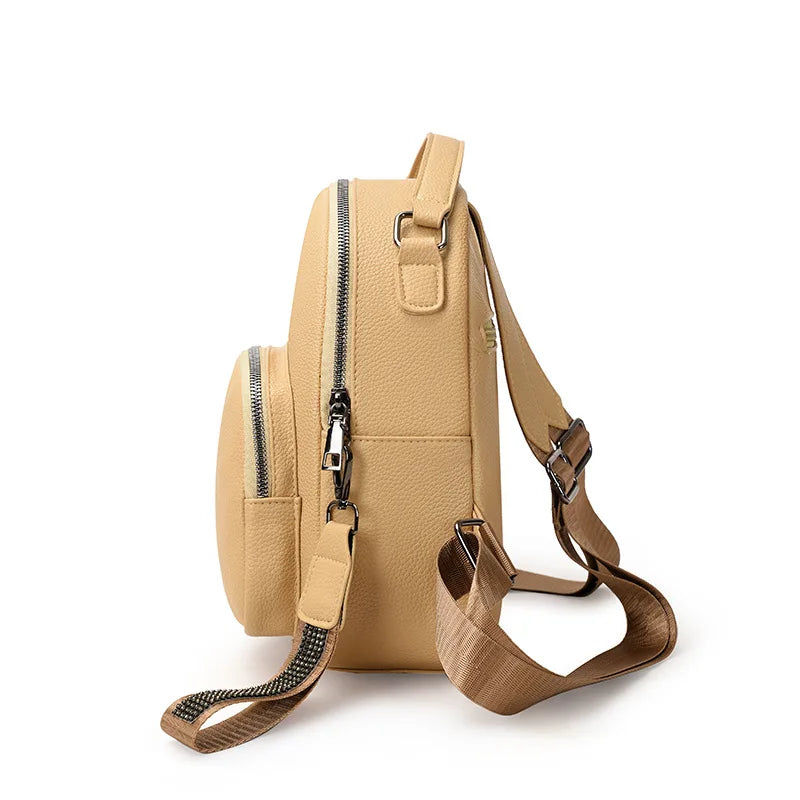 Diamonds Women backpack female shoulder bag PU leather backpacks for girls