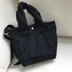 Women's Down Cotton Tote Bag Solid Small Handbag Shoulder Crossbody Winter Purse