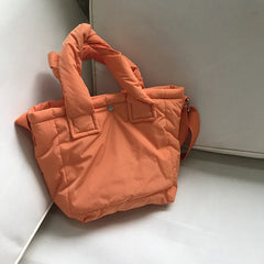 Women's Down Cotton Tote Bag Solid Small Handbag Shoulder Crossbody Winter Purse