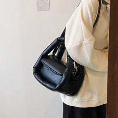 Quilted Crossbody Bag for Women Cotton Padded Space Tote Clutch