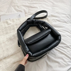 Quilted Crossbody Bag for Women Cotton Padded Space Tote Clutch