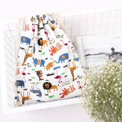 Canvas Drawstring Backpack Travel Shoulder Bag Women Shoes Clothes Storage
