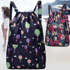 Flower Ethnic Drawstring Backpack Lightweight Rucksack